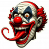 Cara de Arlequin terrorifico