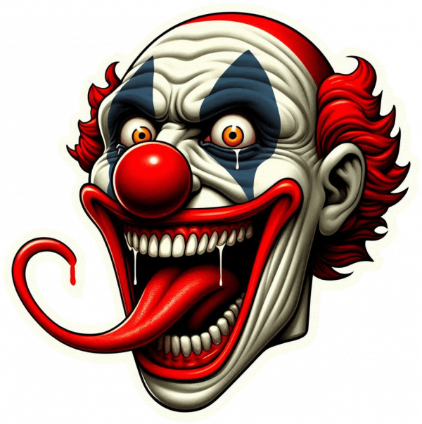 Cara de Arlequin terrorifico