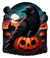 Cuervo sobre calabaza