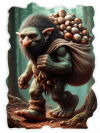 Duende Trolls con saco de nueces