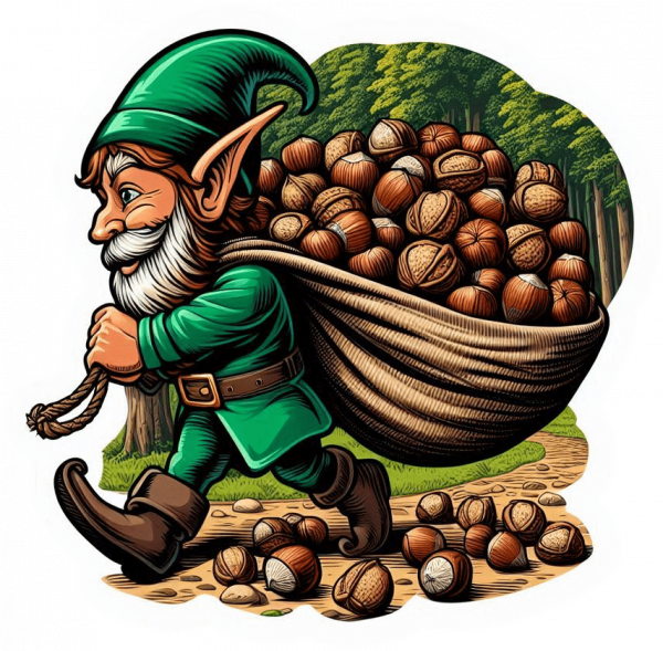 Duende Elfos con Saco de Comida
