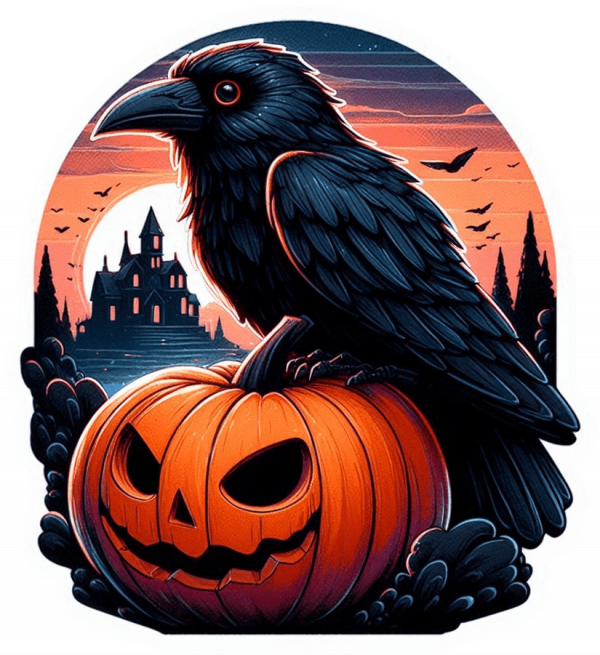 Cuervo sobre calabaza