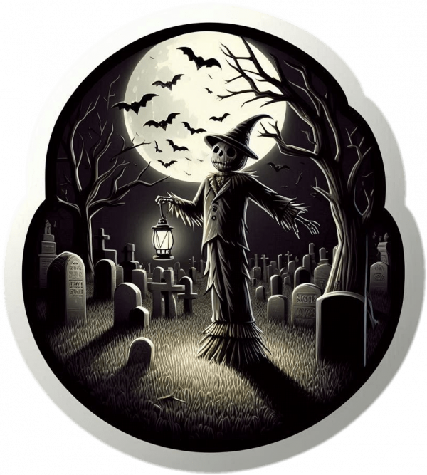 Espantajo en Cementerio