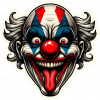Cara de Arlequin terrorifico