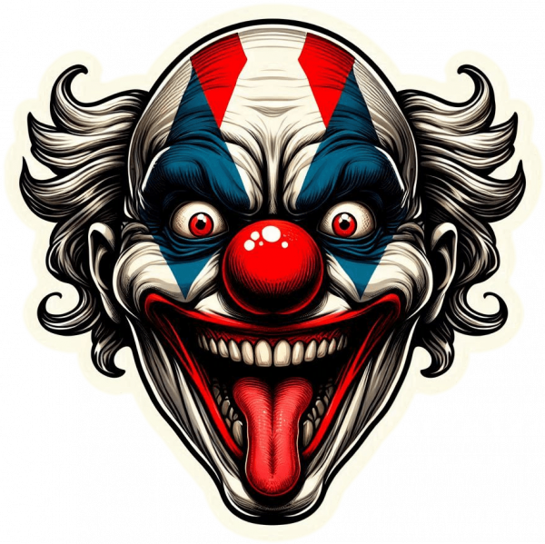 Cara de Arlequin terrorifico