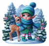 Elfo de Navidad y Cervatillo