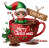 Elfos en taza de chocolate