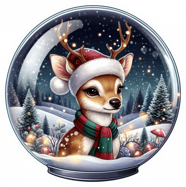 Venado Navideño en Cristal