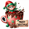 Elfos en taza de chocolate