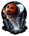 Calabaza Terrorifica en Cementerio