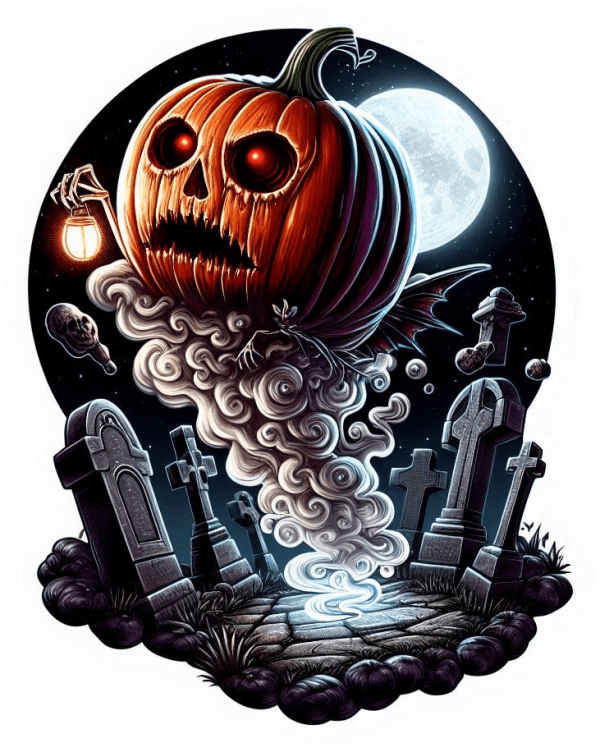 Calabaza Terrorifica en Cementerio
