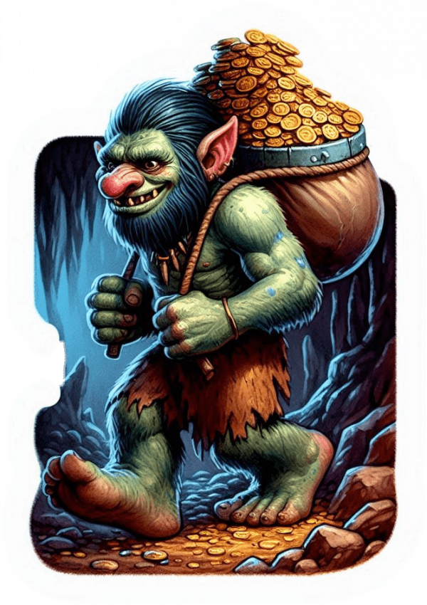 Duende Trolls con Tesoro