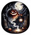 Calabaza Terrorifica en Cementerio