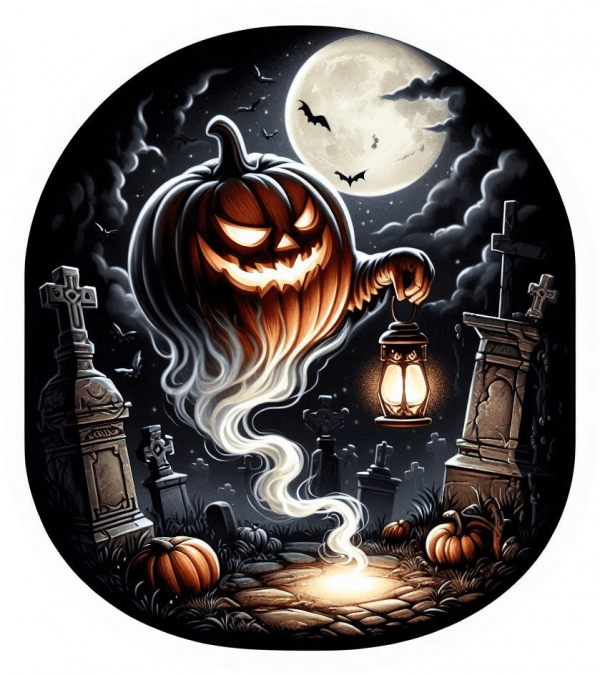 Calabaza Terrorifica en Cementerio