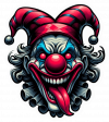 Cara de Arlequin terrorifico