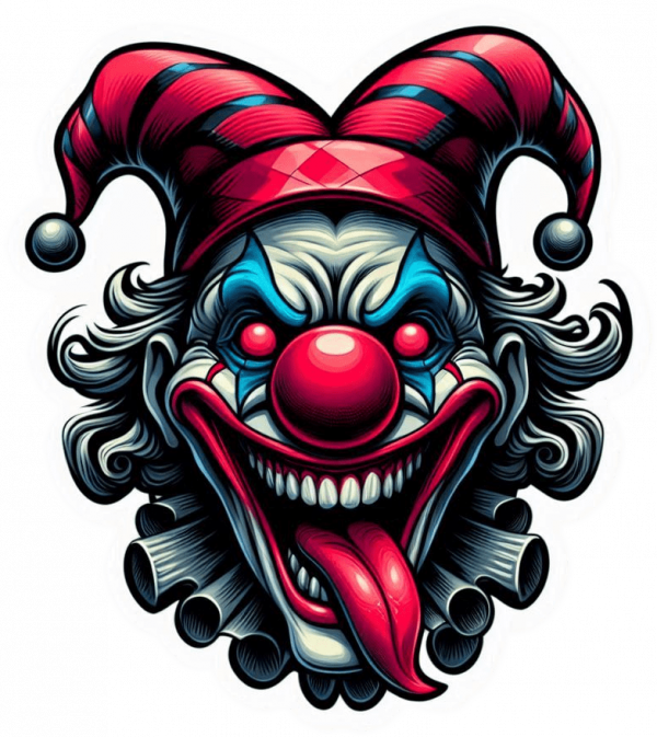 Cara de Arlequin terrorifico