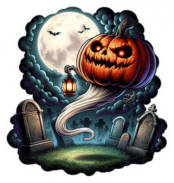 Calabaza Terrorifica en Cementerio