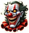 Cara de Arlequin terrorifico