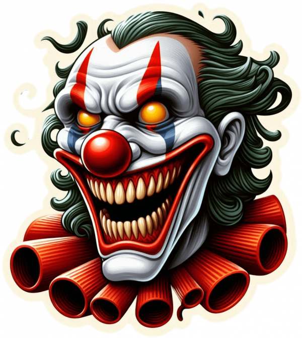 Cara de Arlequin terrorifico