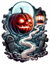 Calabaza Terrorifica en Cementerio