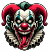 Cara de Arlequin terrorifico