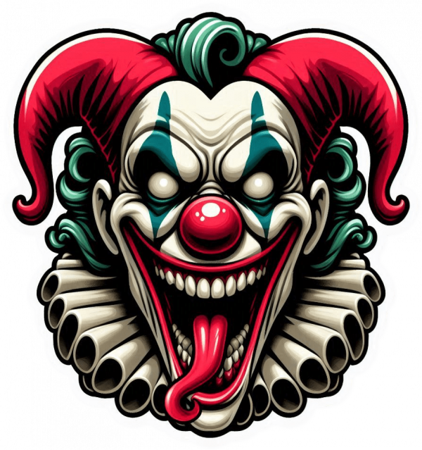 Cara de Arlequin terrorifico