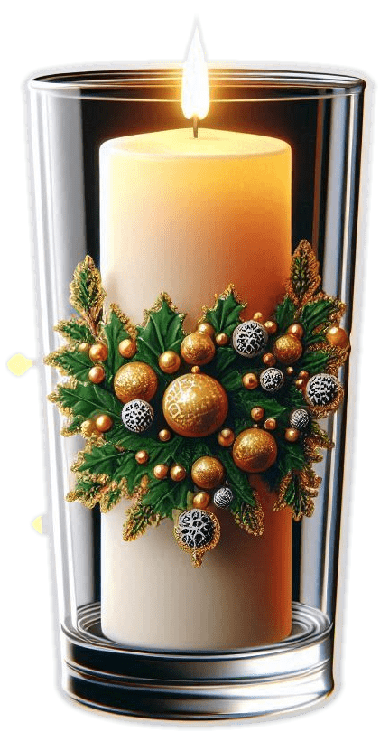 Vela y portavela de Navidad