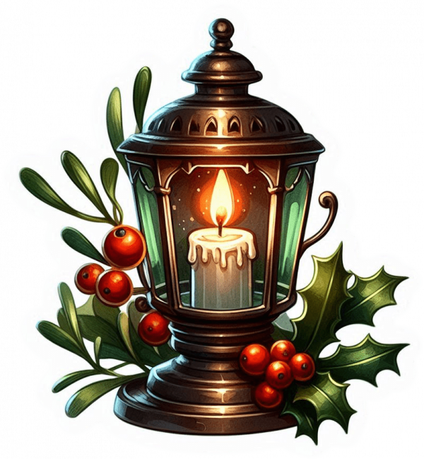 Lampara de Navidad decorada