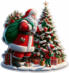 Arbolito de Navidad y Santa Claus