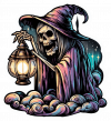 Bruja Gotica y Calavera