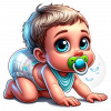 Bebe con Babero y Chupon