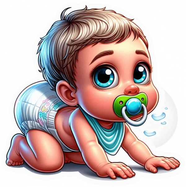 Bebe con Babero y Chupon