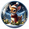 Venado Navideño en Cristal