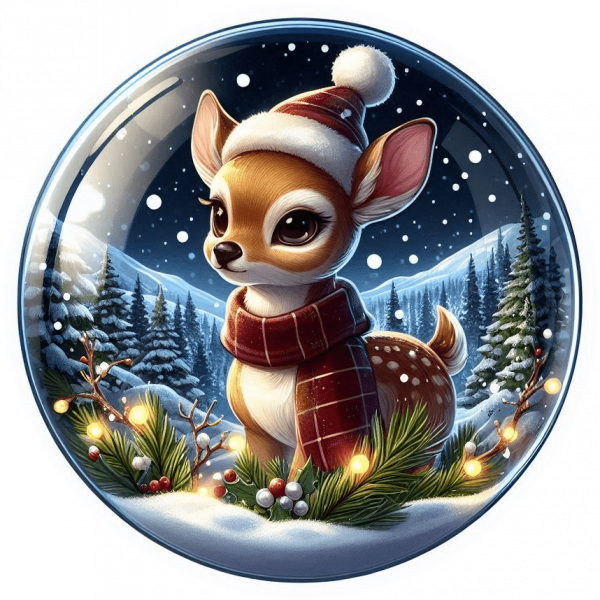 Venado Navideño en Cristal