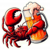 Cangrejo con cerveza