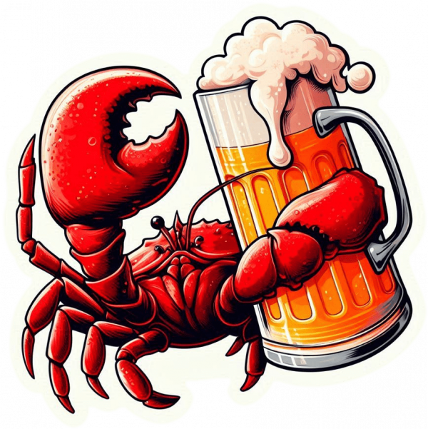 Cangrejo con cerveza