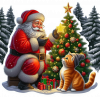 Santa Claus, Arbolito y gato