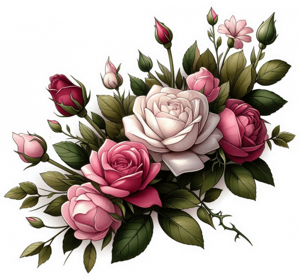 Rosas Rosadas y Blancas