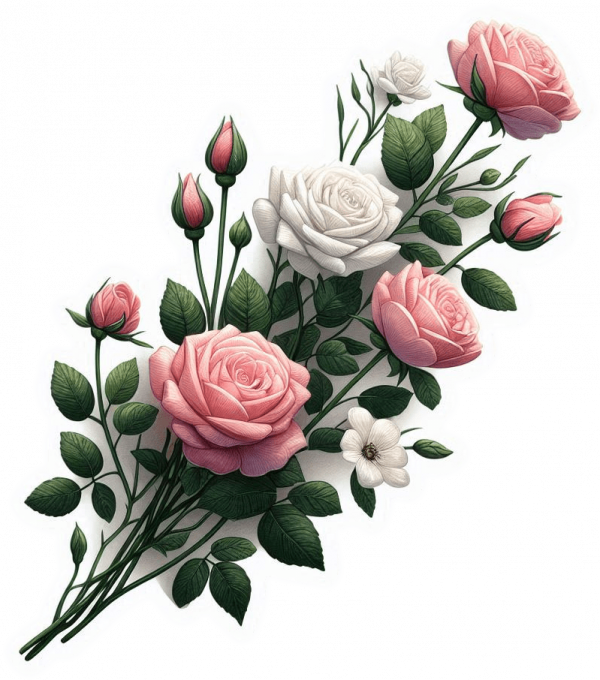 Rosas Rosadas y Blancas