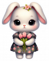 Conejita con Flores