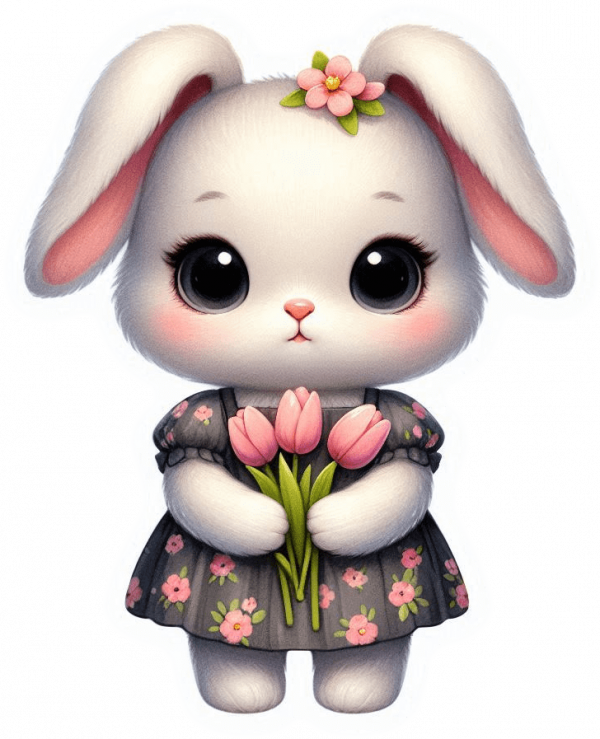 Conejita con Flores