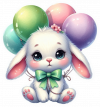 Conejito Bebe con Globos