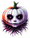 Calabaza Terrorifica en Acuarela Gaouche