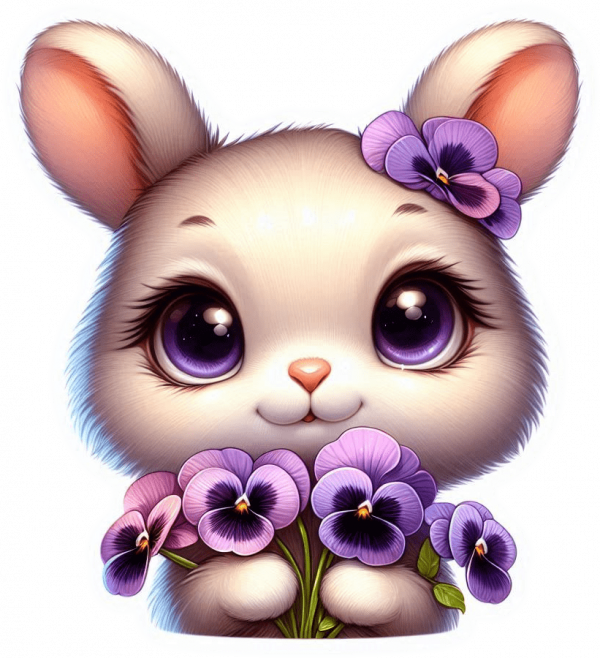 Conejita con flores