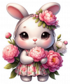 Conejita con flores