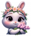 Conejita con flores