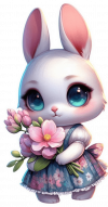 Conejita con Flores