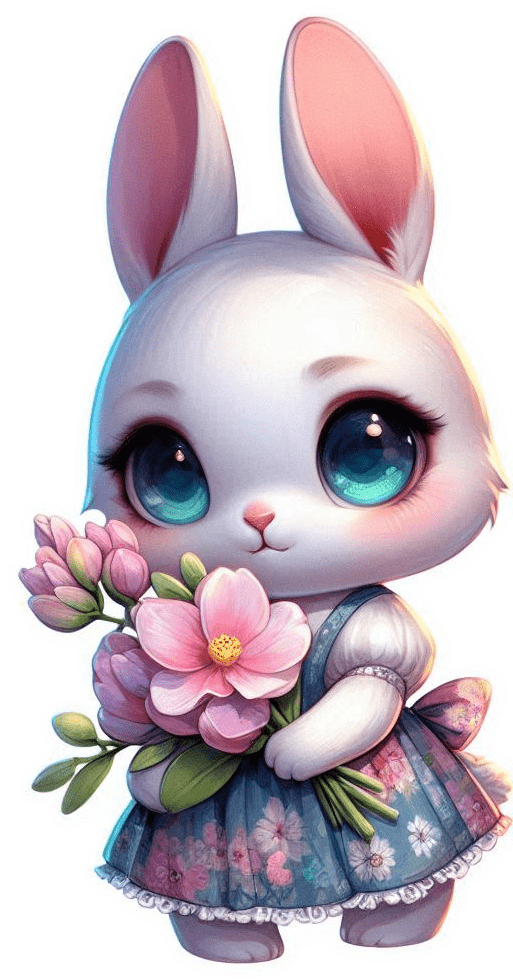 Conejita con Flores