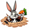 Bugs Bunny saliendo de su cueva