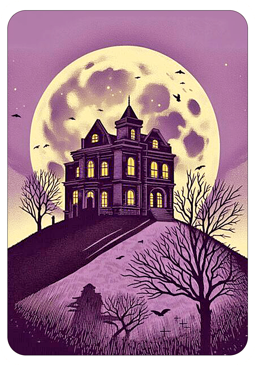 Mansion Tenebrosa Halloween tarjetica
